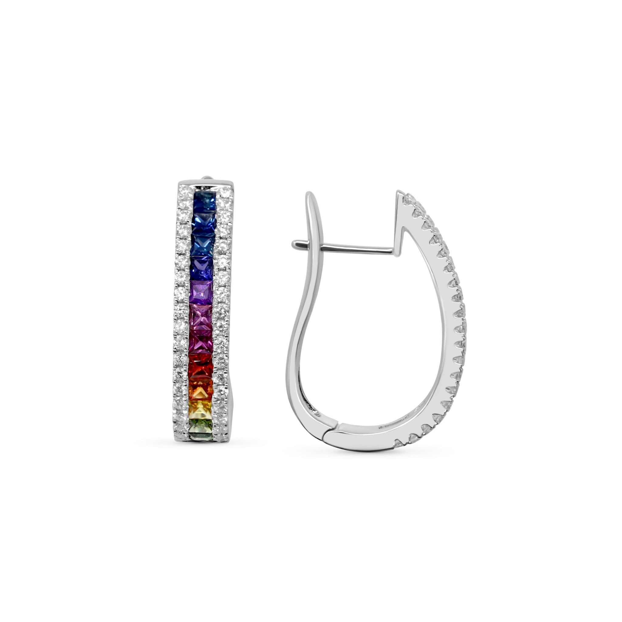 Mystery Female Rainbow Earrings Zircon Stone Earrings Silver Color Jewelry  Vintage Wedding Stud Earrings For Women