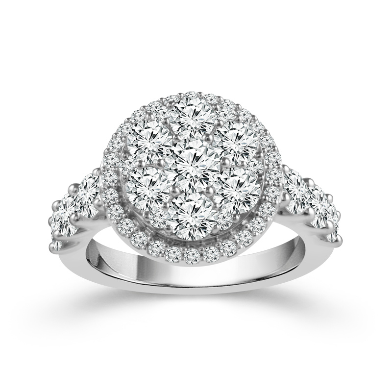 14 Karat White Gold Ladies Engagement Ring 1.50 Carats - Shivas Gold & Gems